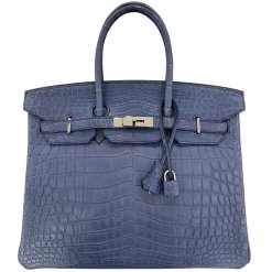 Hermès Birkin 35 Cocco Blu Porpora Hardware Palladium