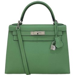 Hermès Kelly 28 Sellier Epsom Vert Criquet Hardware Palladium